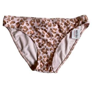 NWT GB by Gianni Bini Cheetah Animal Print Bikini Bottoms Size M Pink Tan